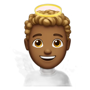 Angel guy with halo and big smile sticker