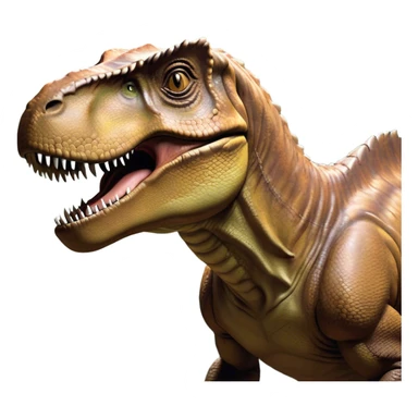 Beautiful and Majestic T-rex Portrait Emoji, Head and body resting peacefully with a serene, confident expression, showcasing its colossal, muscular form and a subtle, regal glint in its eyes, Simplified yet exquisitely endearing features, highly detailed, glowing with a soft, drowsy prehistoric light, high shine, relaxed and utterly majestic, stylized with an air of ancient splendor, soft glowing outline, capturing the essence of a beautiful and majestic T-rex that feels destined to become the next viral icon of awe-inspiring dinosaur beauty! sticker