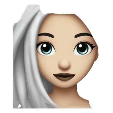 Beautiful girl with white skin, long black hair and tattoos sticker