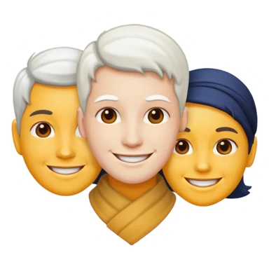 3 people, all white skin color next to each other sticker