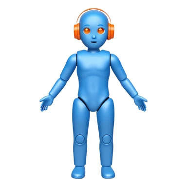 blue test dummy with a tracking targets sticker
