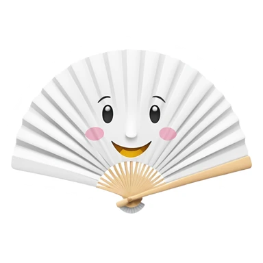 Paper fan with a cute smiling face sticker