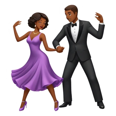Black married couple dancing  sticker