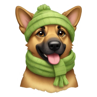 german sheppard with a scarf on head sticker