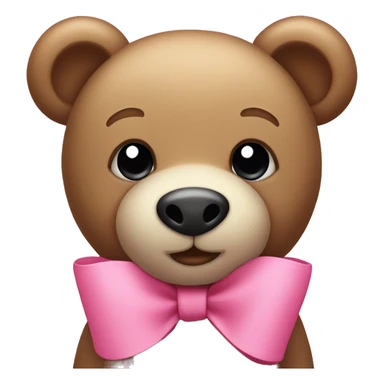 A cute teddy bear with a pink bow sticker