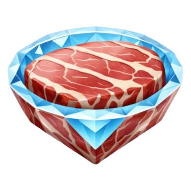 Meat with diamond textur and blue color sticker
