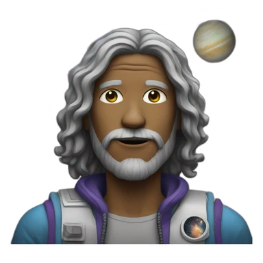 hippie in space sticker
