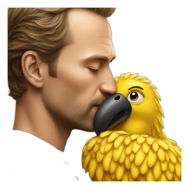 Man-kissing-big-bird sticker