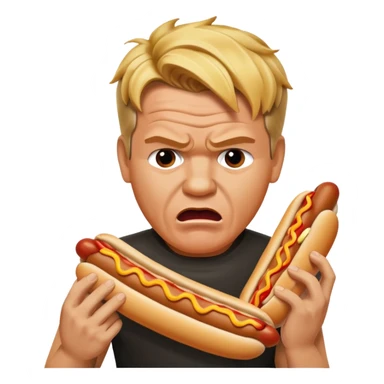 gordon ramsay eat a hotdog, angry sticker