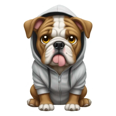 Bulldog wearing a hoodie sticker