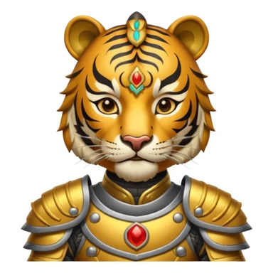 Ancient Chinese tiger warrior with traditional armor sticker