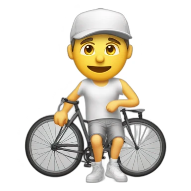 hombre gordo piel blanca con gorra bermudas pipa y bicicleta sticker