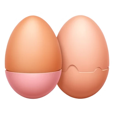 two skin tone peachy beige-pink egg shaped balls/spheres sticker