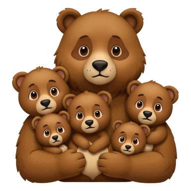 Mamá osa papá 𝕆𝕤𝕠 y 7 osos bebés sticker