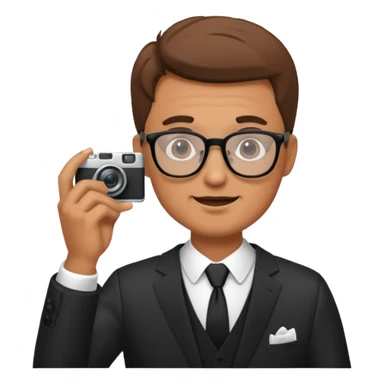Hombre moreno con gafas haciendo fotos en una boda sticker