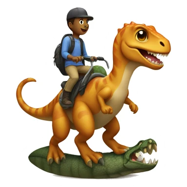 Cat riding a dinosaur sticker