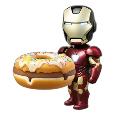 iron man eating donut sticker