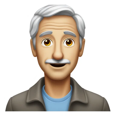 Attractive older man with grey hair and nose like Pinocchio  sticker