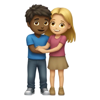 Boyfriend hugging girlfriend sticker