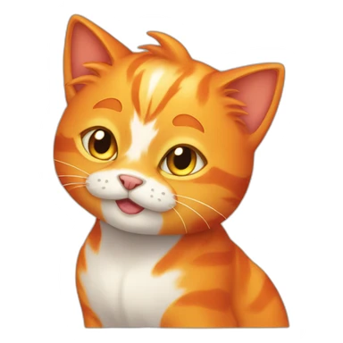orange fire cat sticker