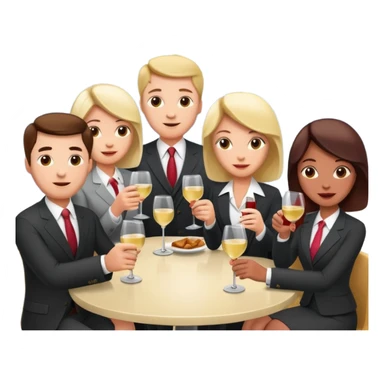 corporate executives enjoying wine Party at SPAM meat cafe parid LANDSCAPE  sticker
