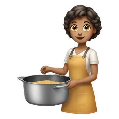 a girl holding a pan sticker