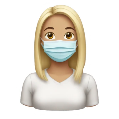 girl with facemask sticker