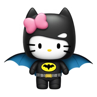 Hello Kitty and Batman in love but cute hug  sticker