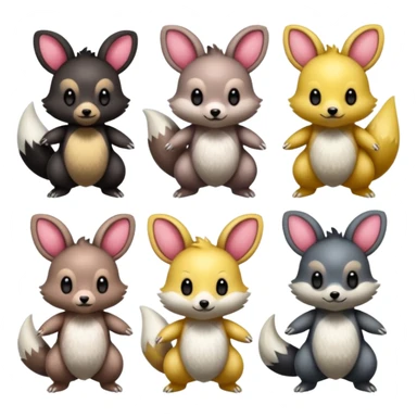 Teddiursa-Emolga-Minccino-Obstagoon-fusion  sticker