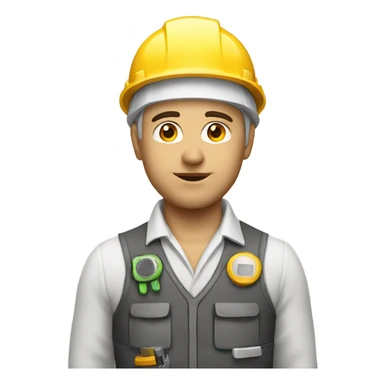 male engineer with white helmet sticker