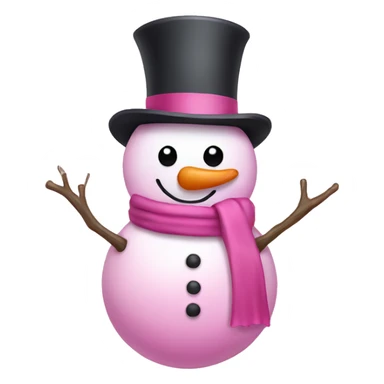 pink snowman sticker