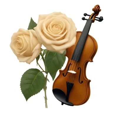 vintage violin and beige roses sticker