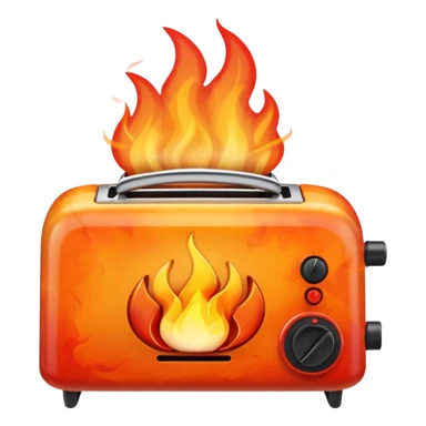 mini toaster on fire sticker