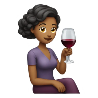 woman sitting and drinking wine sticker