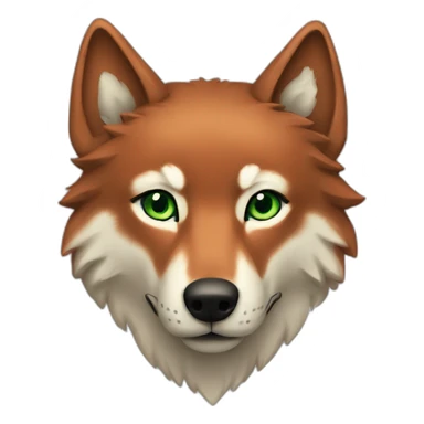 Copper Wolf with green eyes sticker