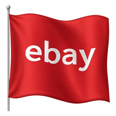 red flagg with ebay words on them sticker