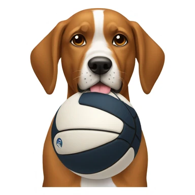 Perro con pelota de básquet  sticker