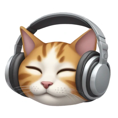Cat wearing headphone is sleeping sticker