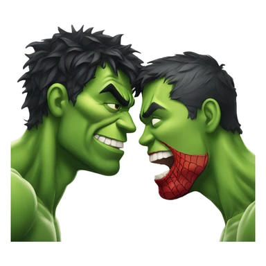 Spiderman kiss hulk sticker
