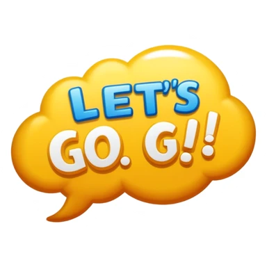 Word bubble that says “Let’s go!” sticker