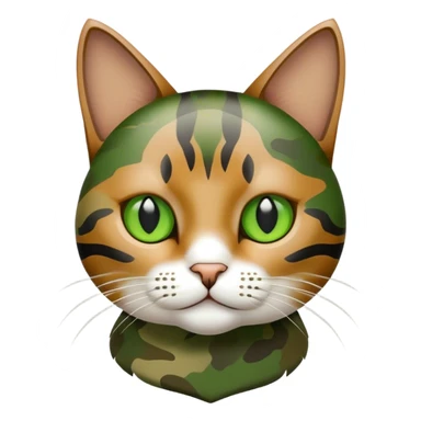 camo cat sticker