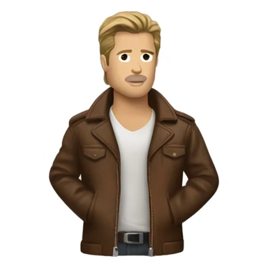 Brad Pitt in a brown leather jacket from fight club sticker
