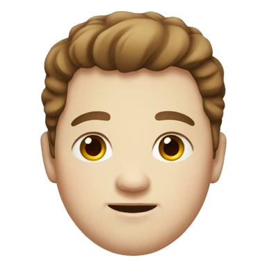 fat white boy with brown hair sticker