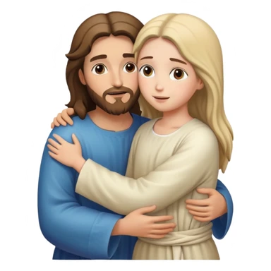 Jesus hugs a girl sticker
