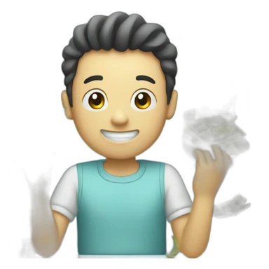 person counting money happily sticker