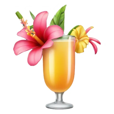 Tropical drink flower sticker