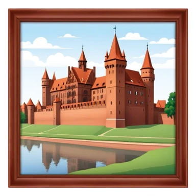 Malbork Castle Landmark Emoji – Featuring the red-brick fortress with its Gothic walls. sticker