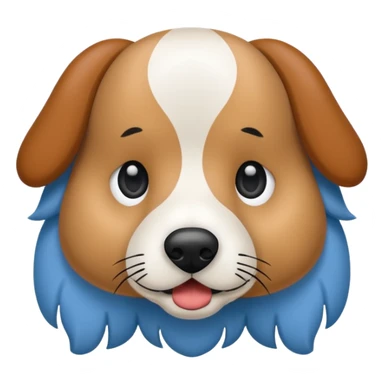 perro salchicha blanco, con manchas grises, negras y marrones y ojos azules sticker