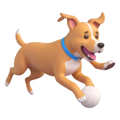 dog chasing ball in forrest, close up pose sticker