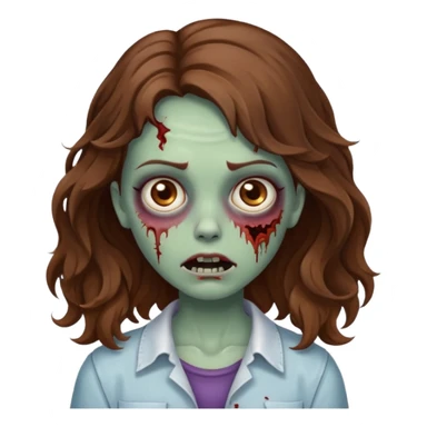 zombie girl with brown wavy hair sticker